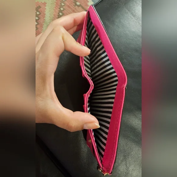 Kate Spade Cameron Street Adalyn Small Wallet Hot Pink Saffiano Leather EUC - Picture 10 of 13